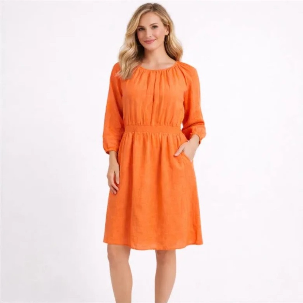 NWT J. Crew Palermo Smocked-Waist Mini Dress in Linen